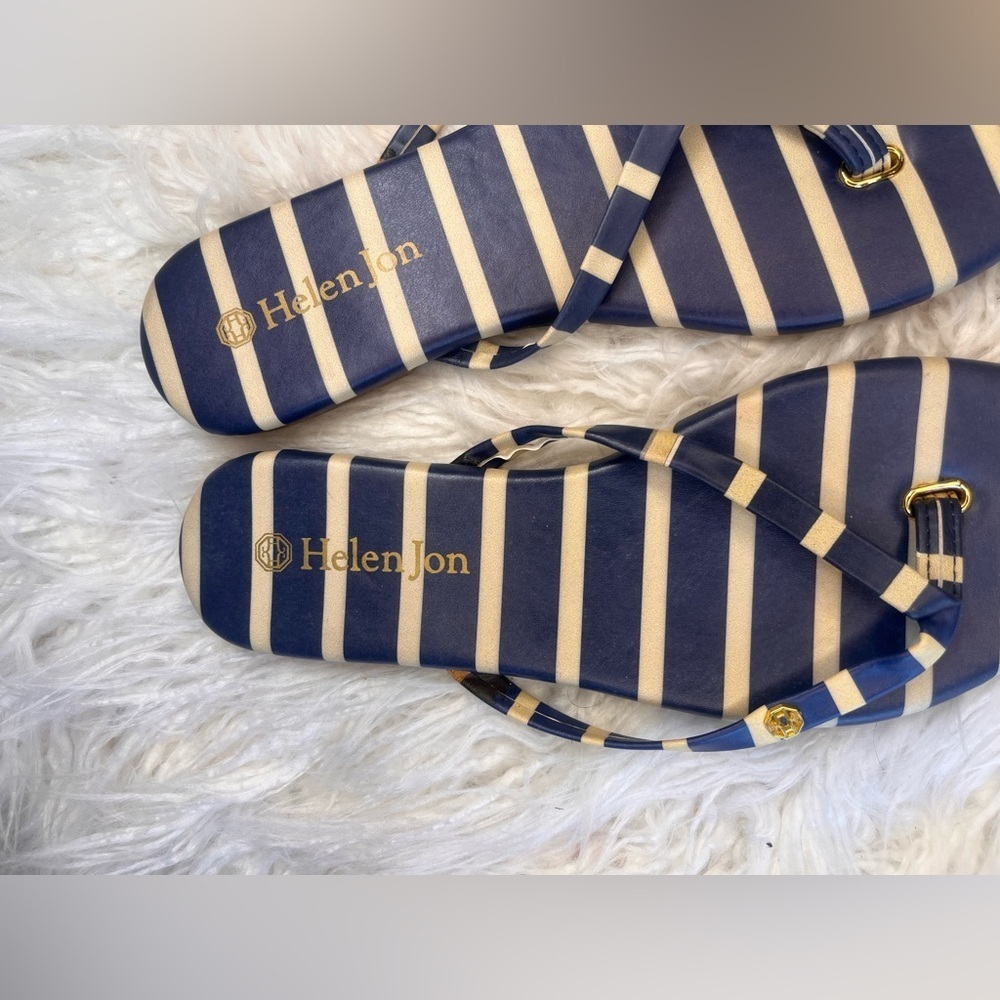Helen Jon Blue and Tan Striped Sandals - Picture 4 of 4